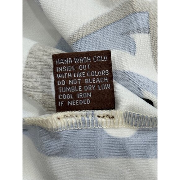 J. McLaughlin Dress Catalina Cloth 3/4 Sleeve Blue Tan White Abstract Women XL - Picture 8 of 8